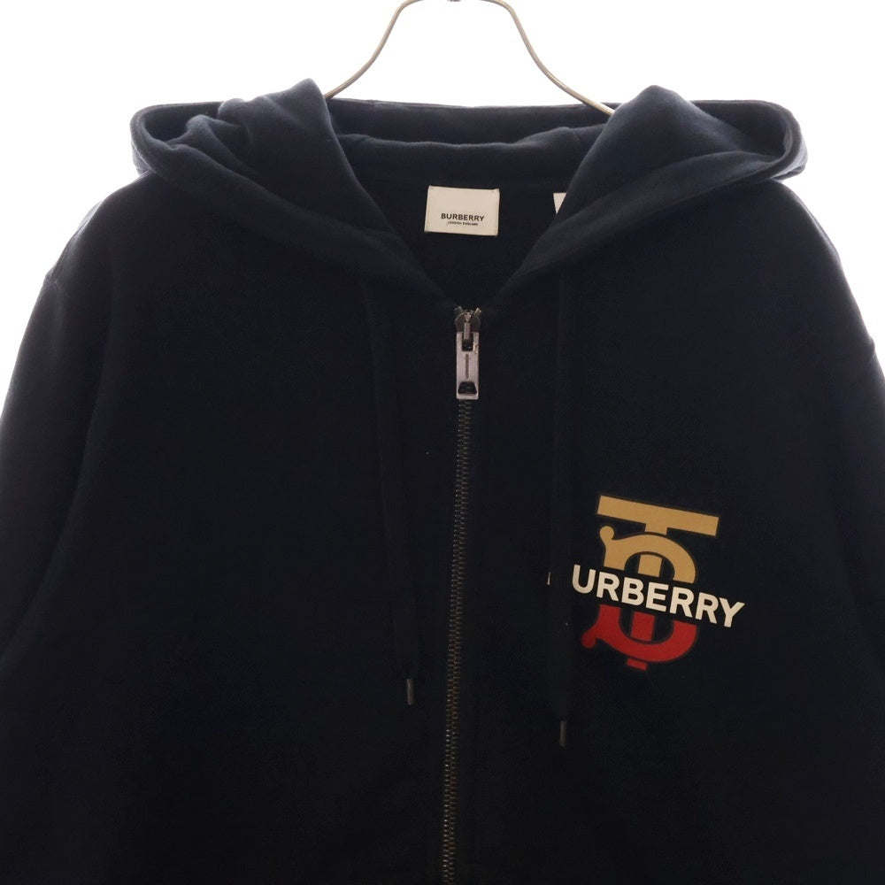BURBERRY(バーバリー) 19AW Black Mucklow hoodie マックロー TBモノグラムモチーフ ジップアップパーカー フーディ ブラック 8017000