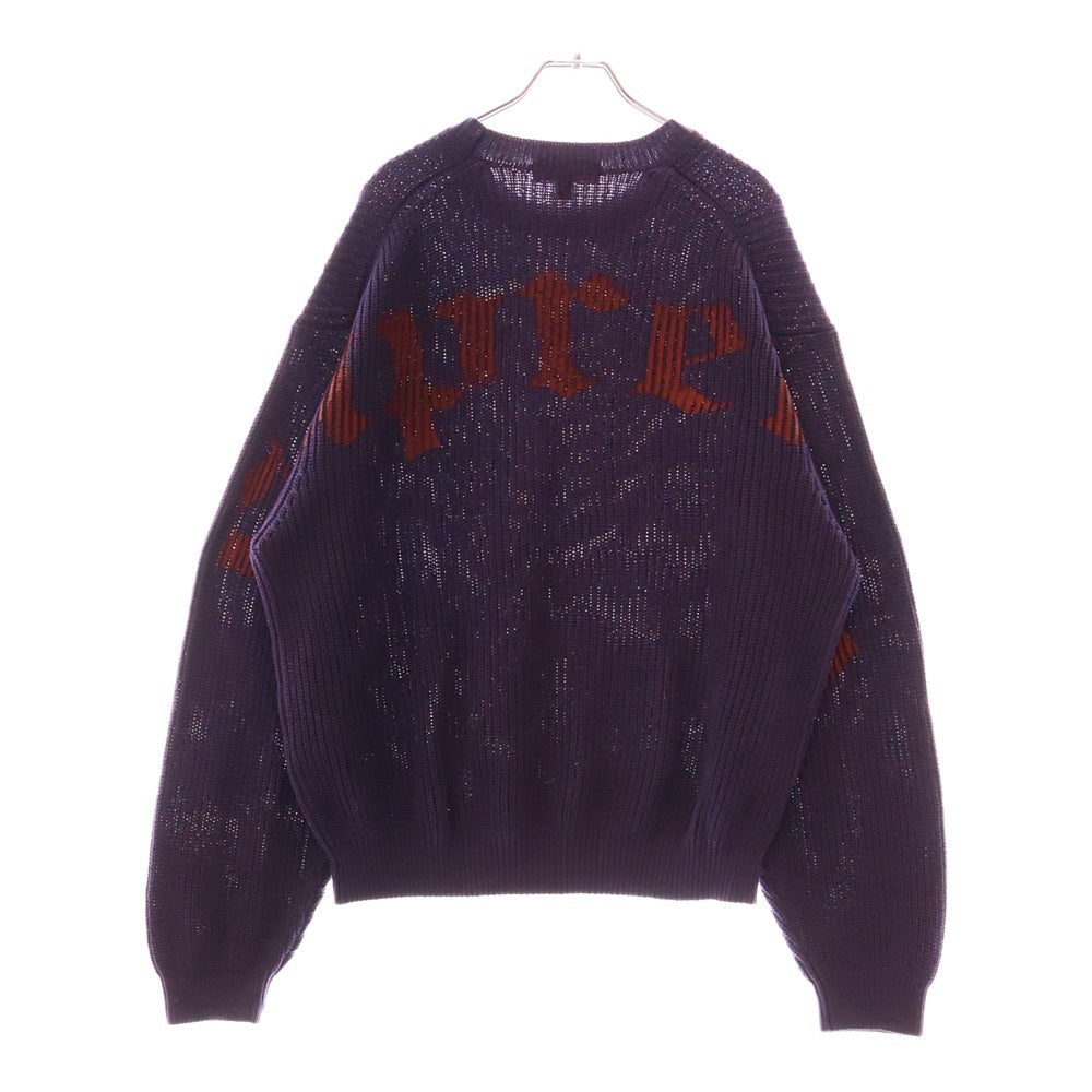 SUPREME(シュプリーム) 25SS Old English Printed Sweater オールドイングリッシュ クルーネックニットセーター パープル