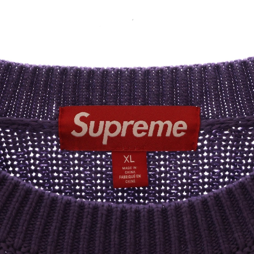 SUPREME(シュプリーム) 25SS Old English Printed Sweater オールドイングリッシュ クルーネックニットセーター パープル