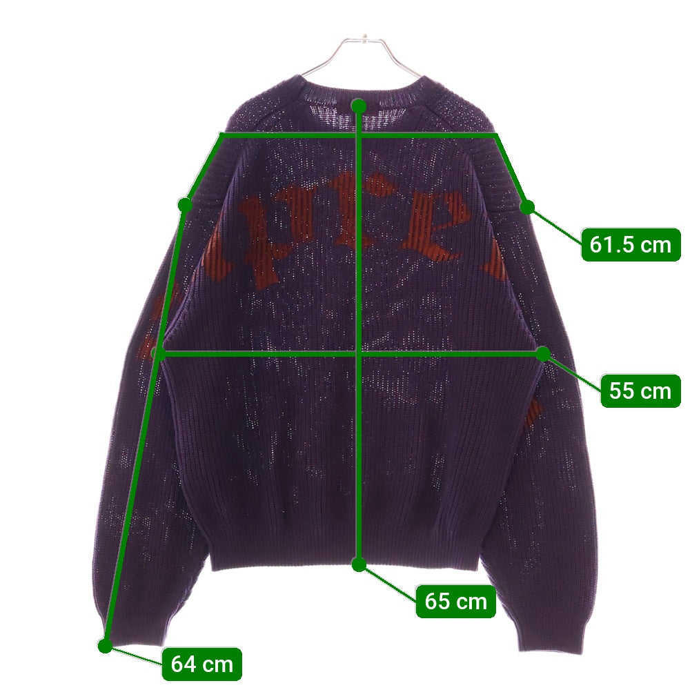 SUPREME(シュプリーム) 25SS Old English Printed Sweater オールドイングリッシュ クルーネックニットセーター パープル