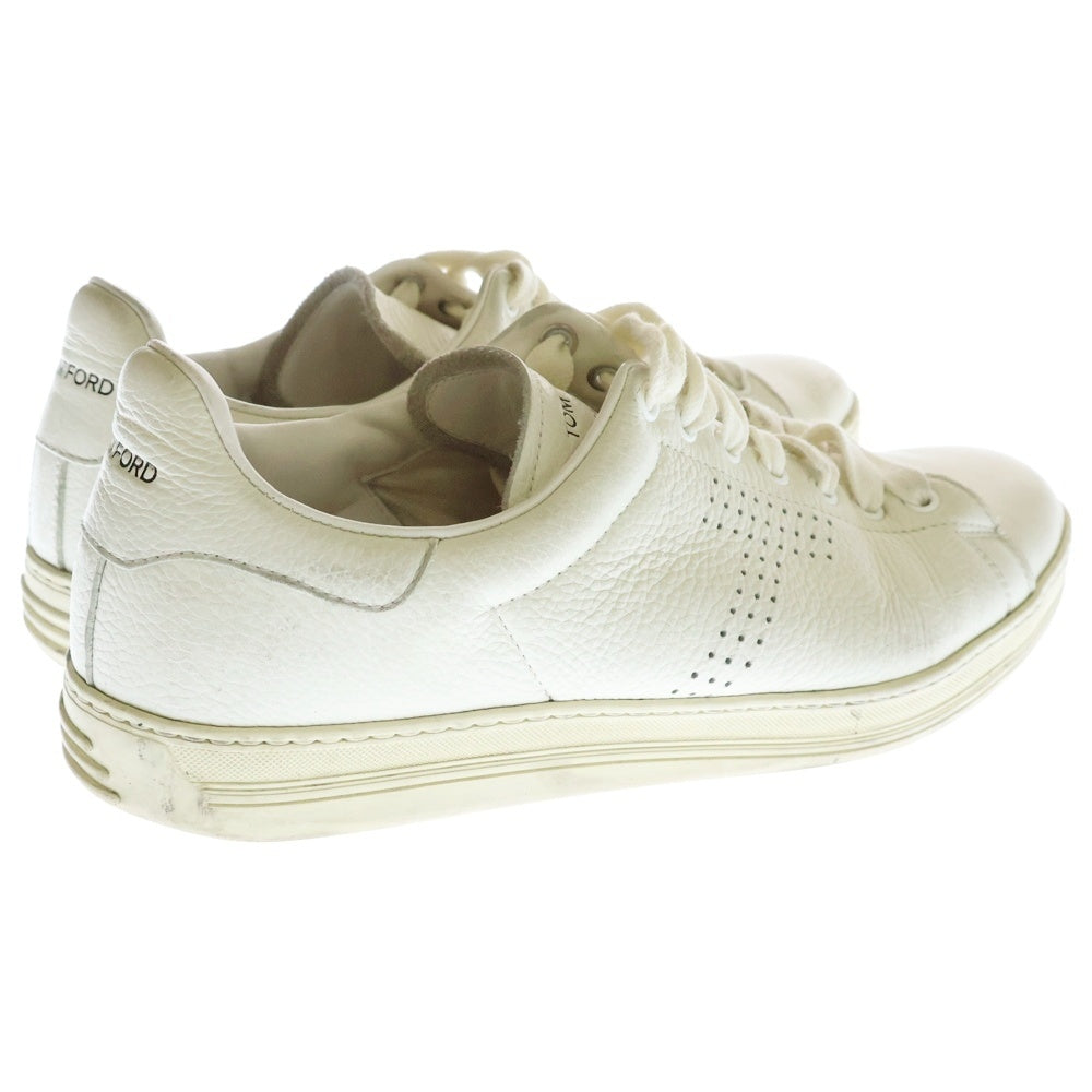 TOM FORD(トムフォード) ロゴプリント レザーローカットスニーカー ホワイト J1045T