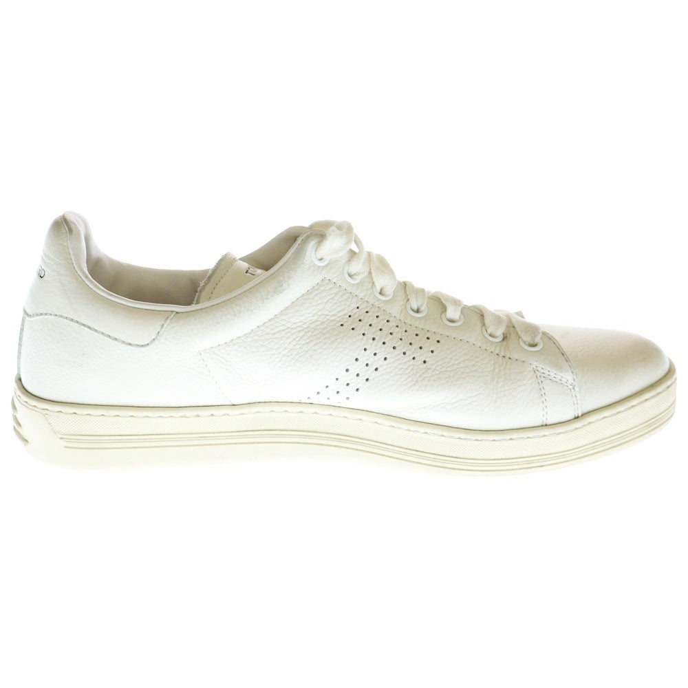 TOM FORD(トムフォード) ロゴプリント レザーローカットスニーカー ホワイト J1045T
