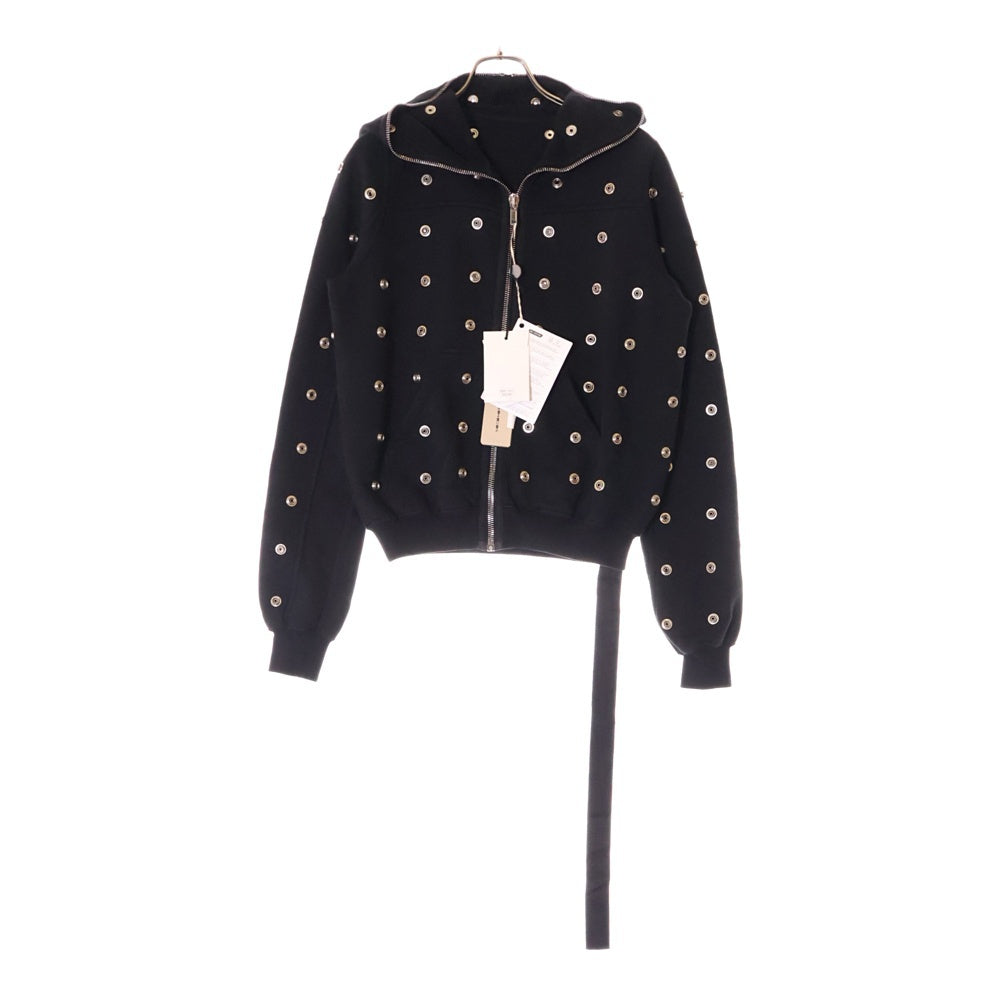 DRKSHDW(ダークシャドウ) SMALL GIMP HOODIE スタッズ装飾 フルジップアップスウェットパーカー フーディー ブラック DS01D1244 FES2