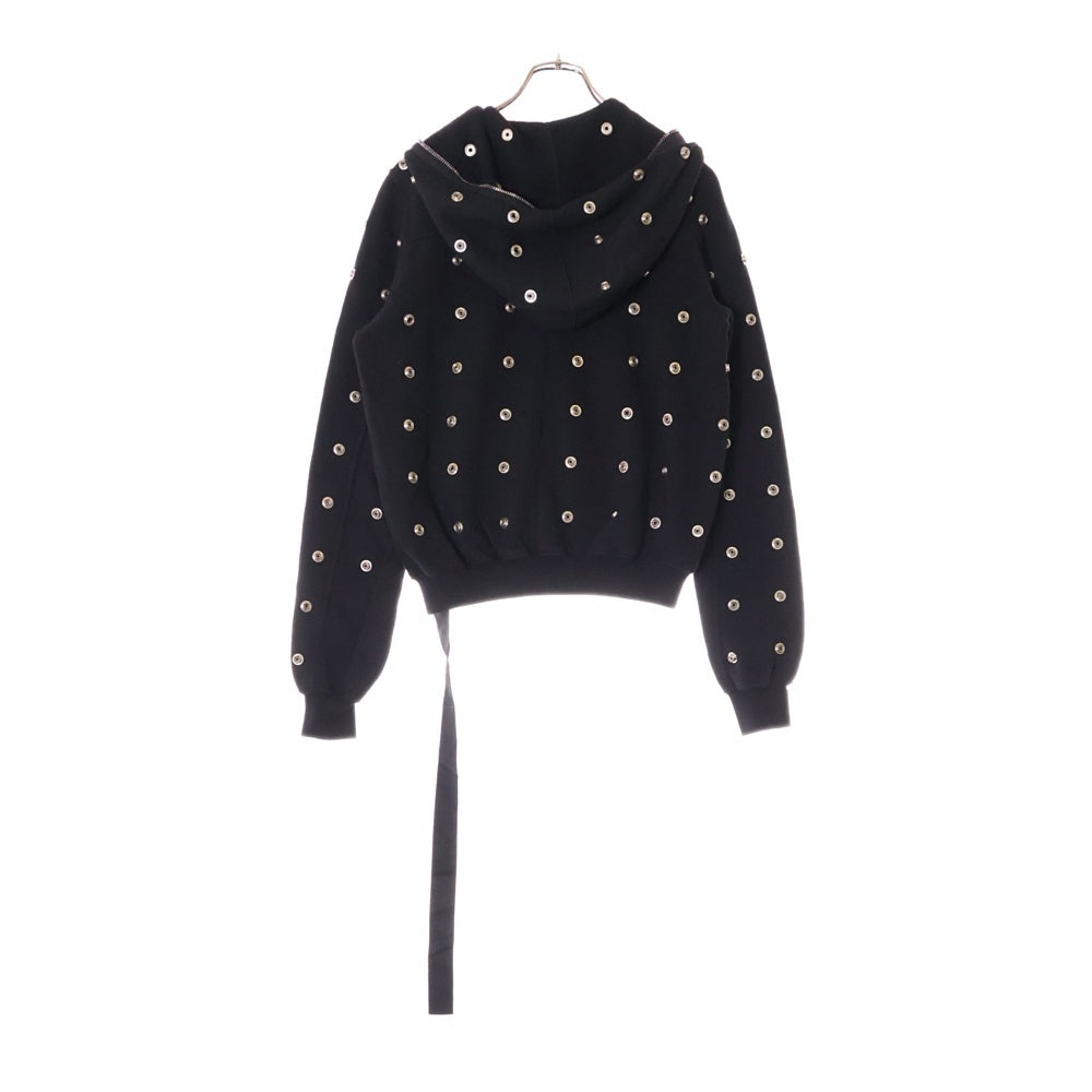 DRKSHDW(ダークシャドウ) SMALL GIMP HOODIE スタッズ装飾 フルジップアップスウェットパーカー フーディー ブラック DS01D1244 FES2