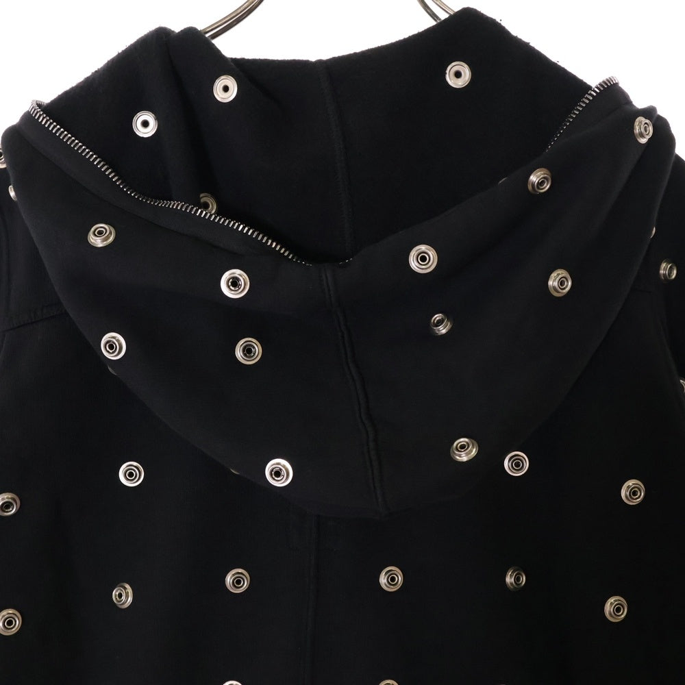 DRKSHDW(ダークシャドウ) SMALL GIMP HOODIE スタッズ装飾 フルジップアップスウェットパーカー フーディー ブラック DS01D1244 FES2