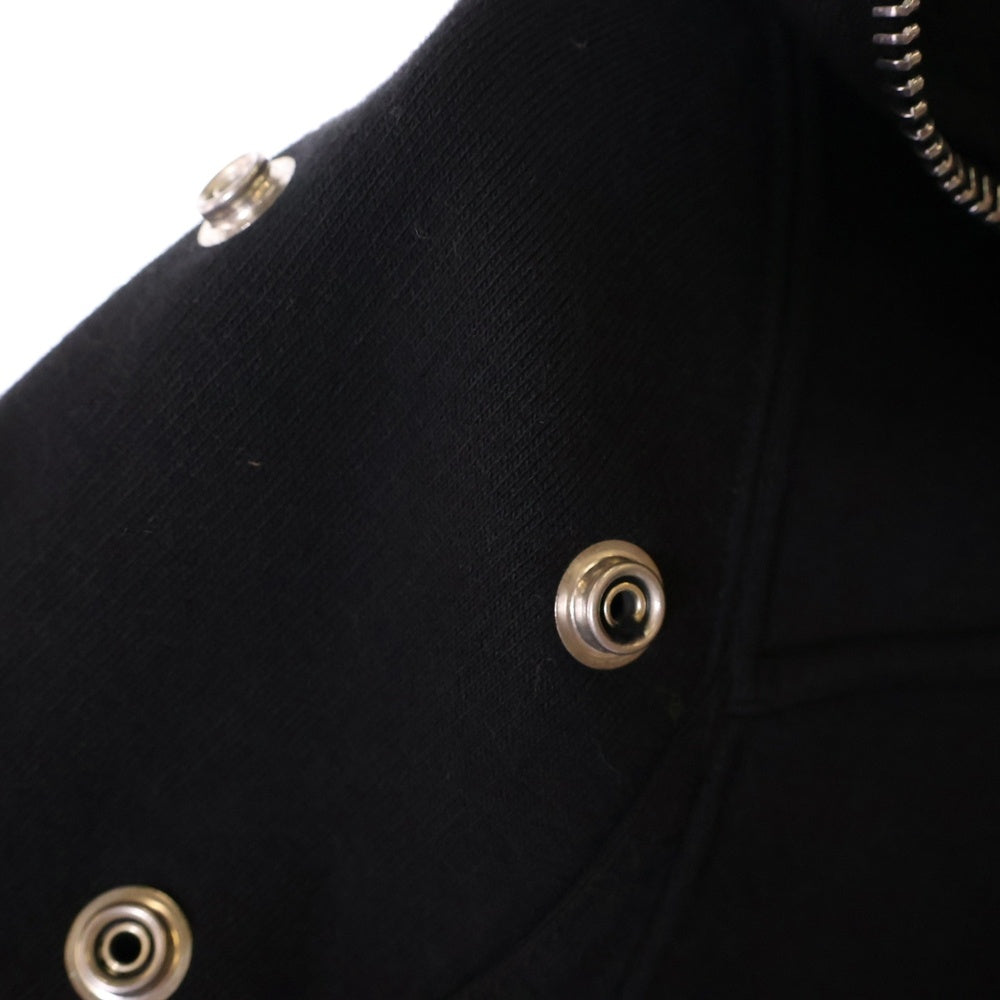 DRKSHDW(ダークシャドウ) SMALL GIMP HOODIE スタッズ装飾 フルジップアップスウェットパーカー フーディー ブラック DS01D1244 FES2