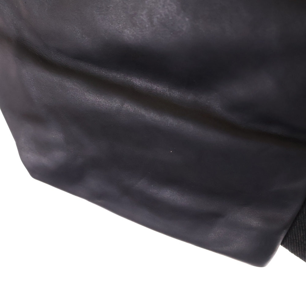 Rick Owens(リックオウエンス) 24SS STEFAN CARGO SHORTS 再構築 レザー切替 デニムハーフパンツ ショーツ グレー RR01D3322 DKBWLY