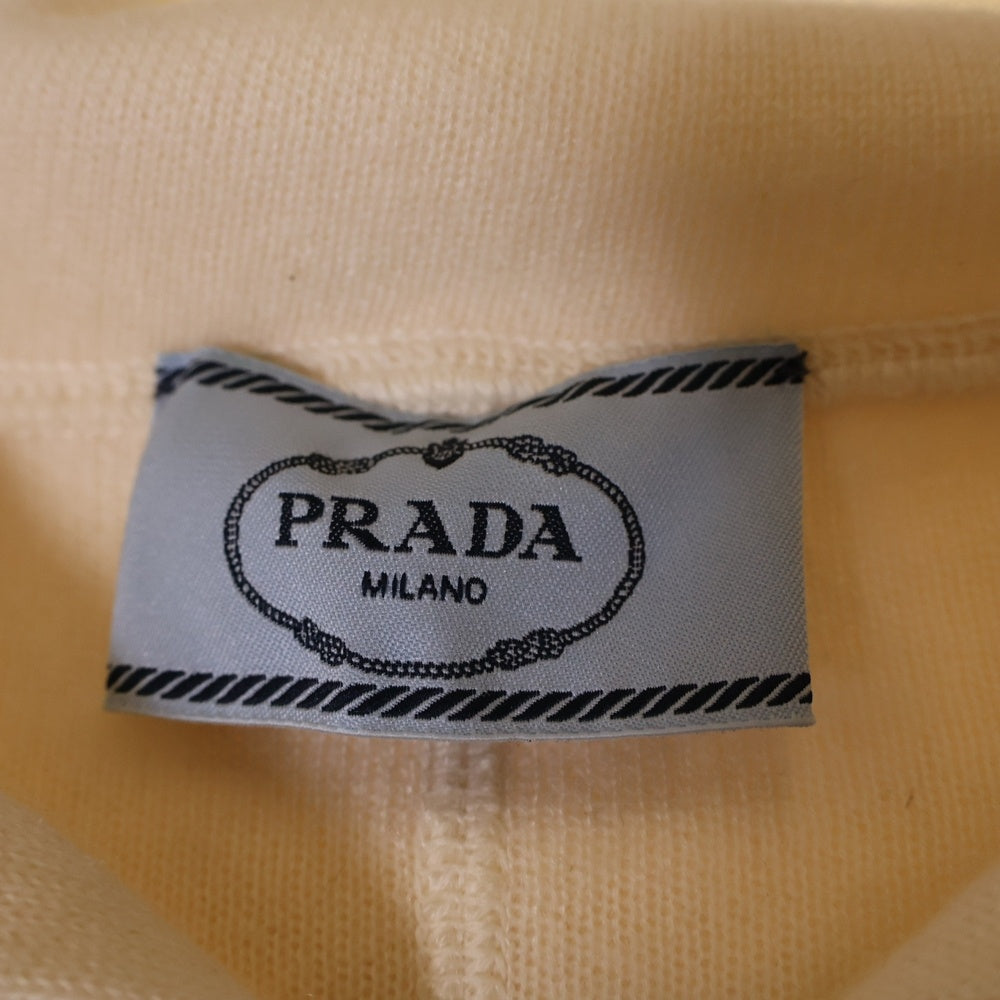 PRADA(プラダ) ロゴ刺繍 カシミヤジップアップフーディ ニット ホワイト P25I96 S212 10F4