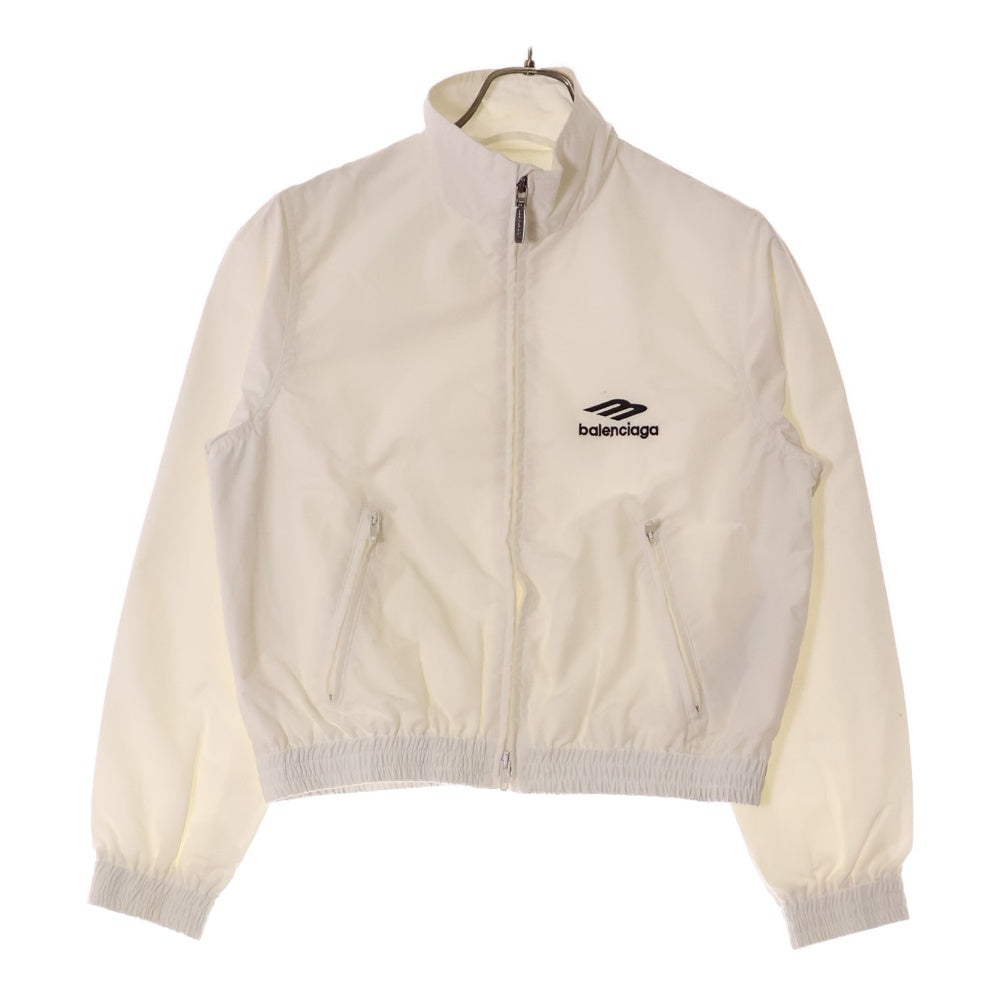 BALENCIAGA(バレンシアガ) 3B SPORTS ICON TRACKSUIT JACKET ロゴ刺繍 ジップアップナイロンブルゾン ジャケット ホワイト 769015