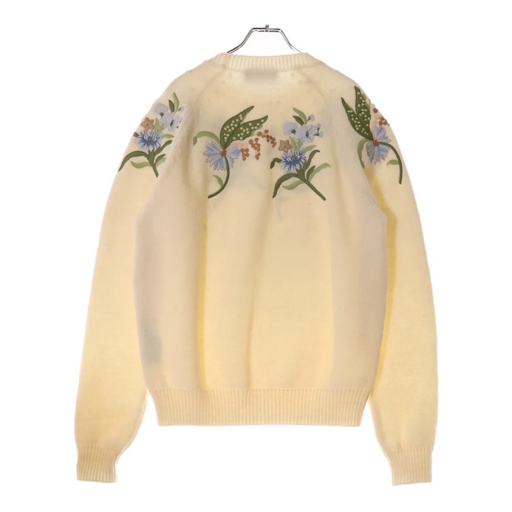 DIOR(ディオール) 22AW Knit Sweater フローラル スパンコール装飾 クルーネックニットセーター アイボリー 243M636BT463