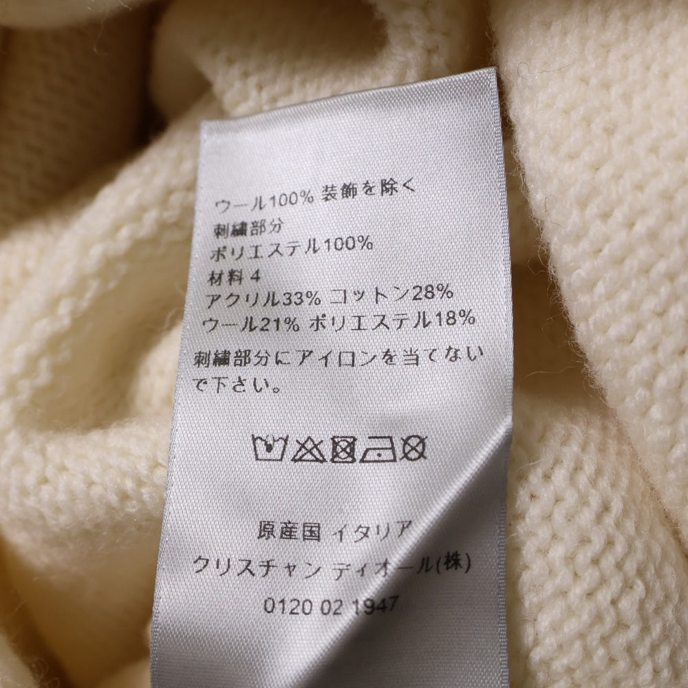 DIOR(ディオール) 22AW Knit Sweater フローラル スパンコール装飾 クルーネックニットセーター アイボリー 243M636BT463