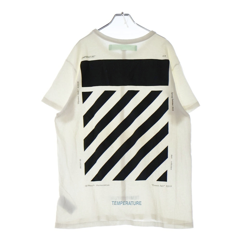 OFF-WHITE(オフホワイト) 18SS DIAG TEMPERATURE S/S TEE ダイアグ バックプリント 半袖tシャツ OMAA002S18185086 ホワイト