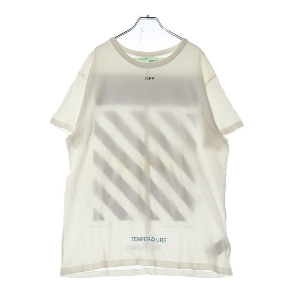 OFF-WHITE(オフホワイト) 18SS DIAG TEMPERATURE S/S TEE ダイアグ バックプリント 半袖tシャツ OMAA002S18185086 ホワイト