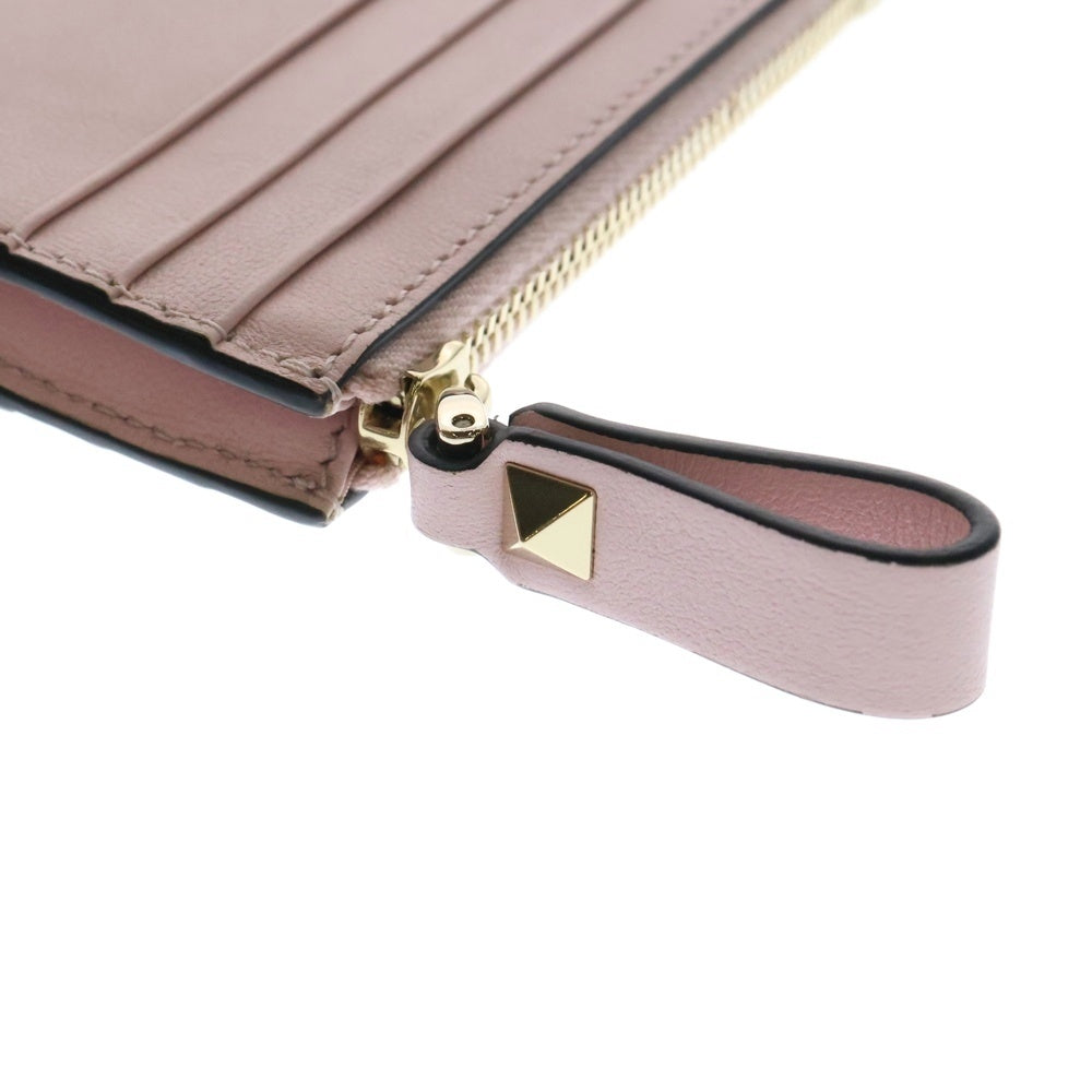 VALENTINO GARAVANI(ヴァレンチノガラヴァーニ) ロックスタッズカーフスキンカードホルダー カードケース 財布 ピンク