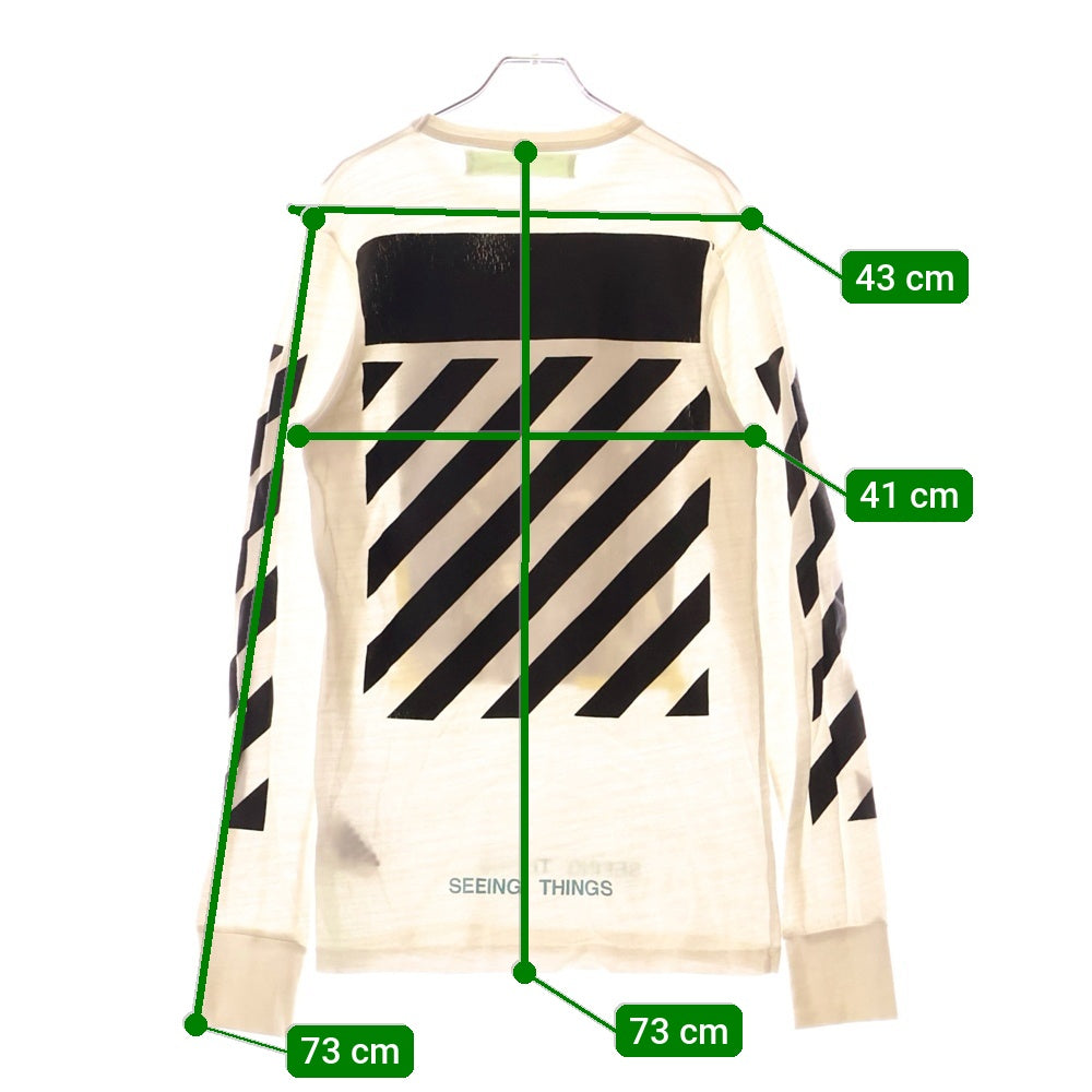 OFF-WHITE(オフホワイト) 17AW CARAVAGGIO PRINT LONG SLEEVE TEE カラヴァッジョプリントロングスリーブカットソー 長袖Tシャツ OMAB001F17185016 ホワイト