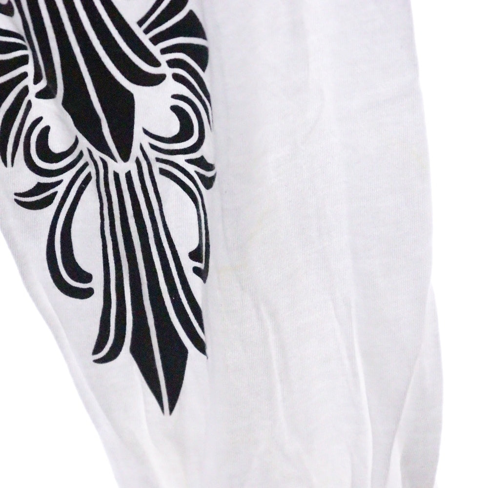 CHROME HEARTS(クロムハーツ) CH LS T-SHIRT LTD MALIBU マリブ限定 バックホースシュー アームフローラルプリント 長袖Tシャツ ロンT ホワイト