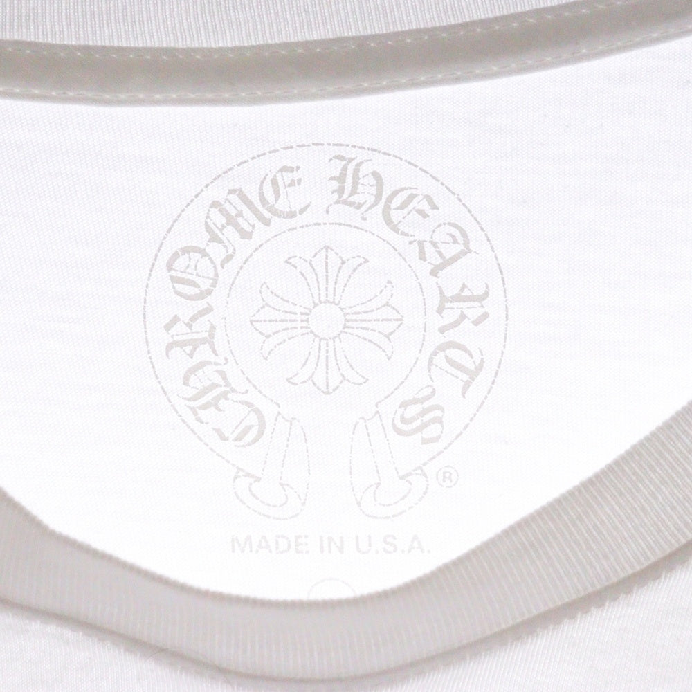 CHROME HEARTS(クロムハーツ) CH LS T-SHIRT LTD MALIBU マリブ限定 バックホースシュー アームフローラルプリント 長袖Tシャツ ロンT ホワイト