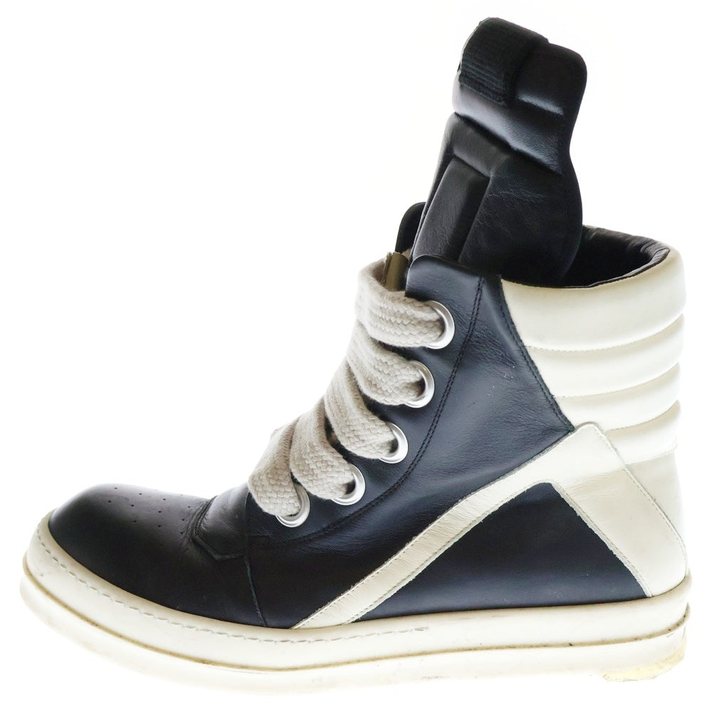 Rick Owens(リックオウエンス) JUMOBLACE GEOBASKET ジャンボレースジオバスケット ハイカットスニーカー ブラック/ホワイト RU02E1898