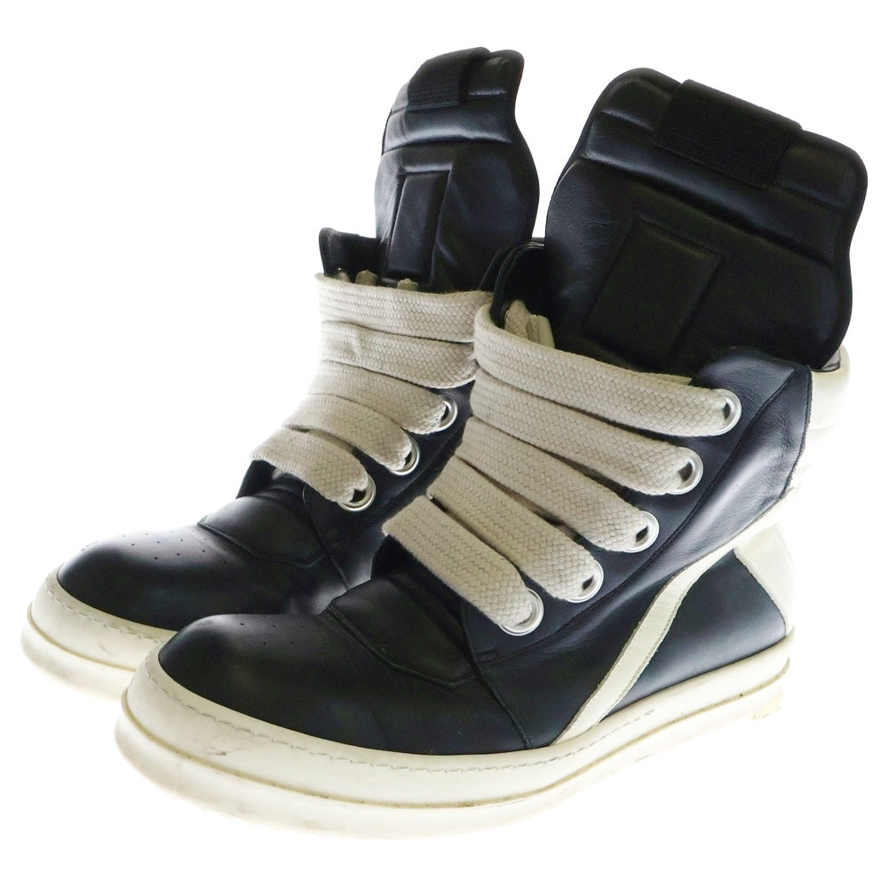 Rick Owens(リックオウエンス) JUMOBLACE GEOBASKET ジャンボレースジオバスケット ハイカットスニーカー ブラック/ホワイト RU02E1898
