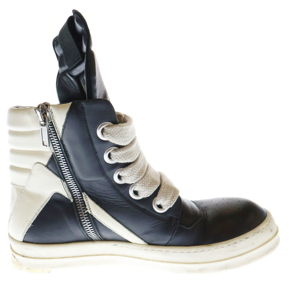 Rick Owens(リックオウエンス) JUMOBLACE GEOBASKET ジャンボレースジオバスケット ハイカットスニーカー ブラック/ホワイト RU02E1898