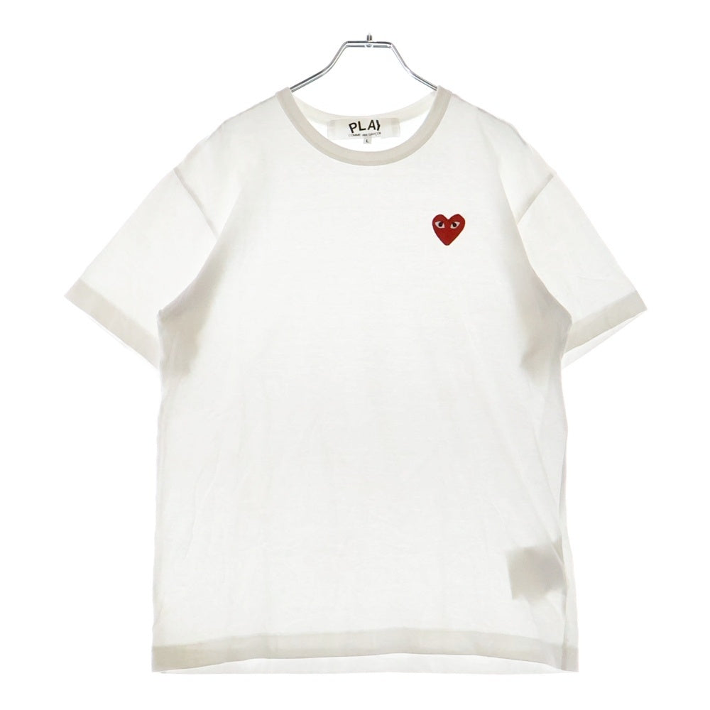 COMME des GARCONS COMME des GARCONS(コムデギャルソンコムデギャルソン) ハートワッペン クルーネック半袖Tシャツ カットソー ホワイト AZ-T108