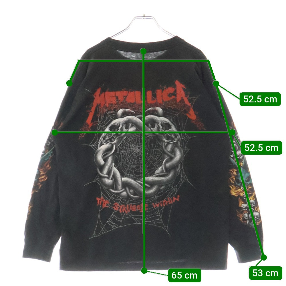 VINTAGE(ヴィンテージ) 90S METALLICA THE STRUGGLE WITHIN メタリカ ザ ストラグル ウィズイン 両面プリント 長袖Tシャツ ロンT カットソー ブラック
