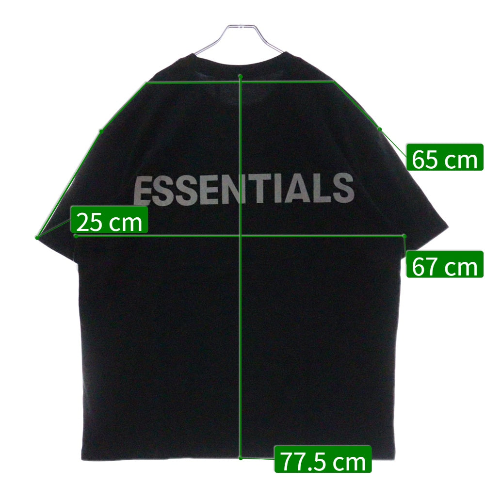 FEAR OF GOD ESSENTIALS(フィアオブゴッド エッセンシャルズ) S/S T-SHIRT バックリフレクターロゴ 半袖Tシャツ ブラック