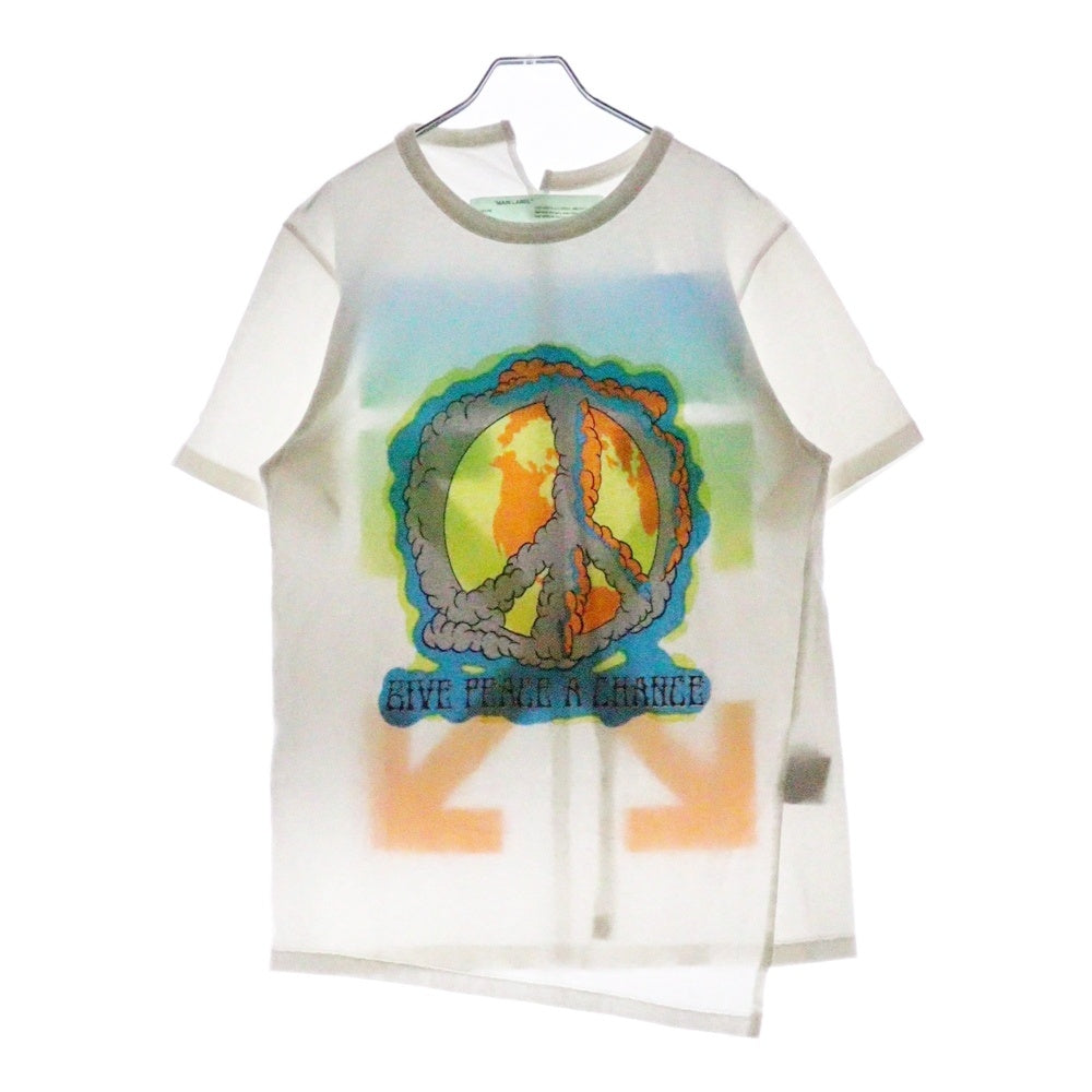 OFF-WHITE(オフホワイト) 18SS Give Peace A Chance Spliced T-Shirt 半袖Tシャツ ホワイト OMAA032S18185075