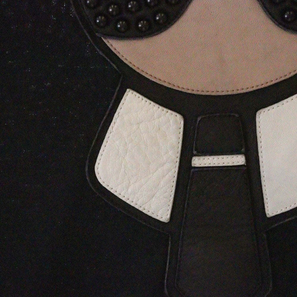 FENDI(フェンディ) 17SS Karl Loves カールリト レザーパッチ半袖Tシャツ ブラック FY0682 8CB