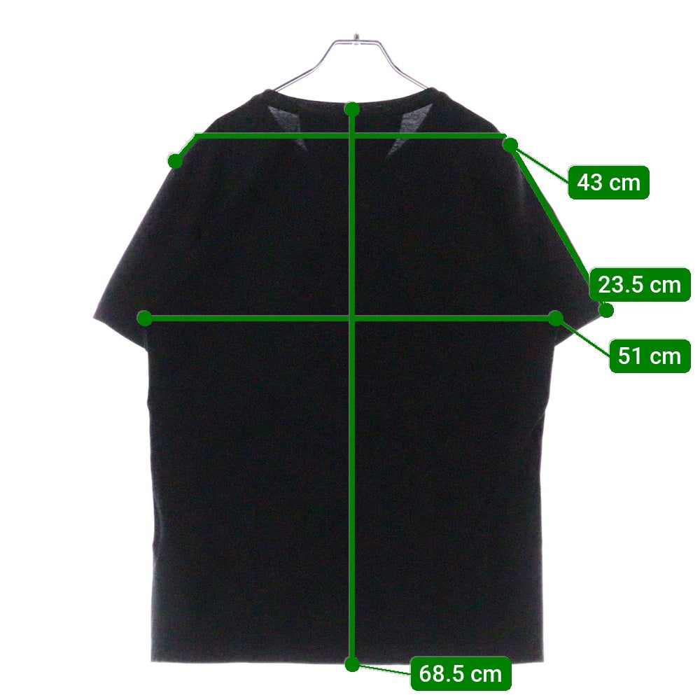 FENDI(フェンディ) 17SS Karl Loves カールリト レザーパッチ半袖Tシャツ ブラック FY0682 8CB