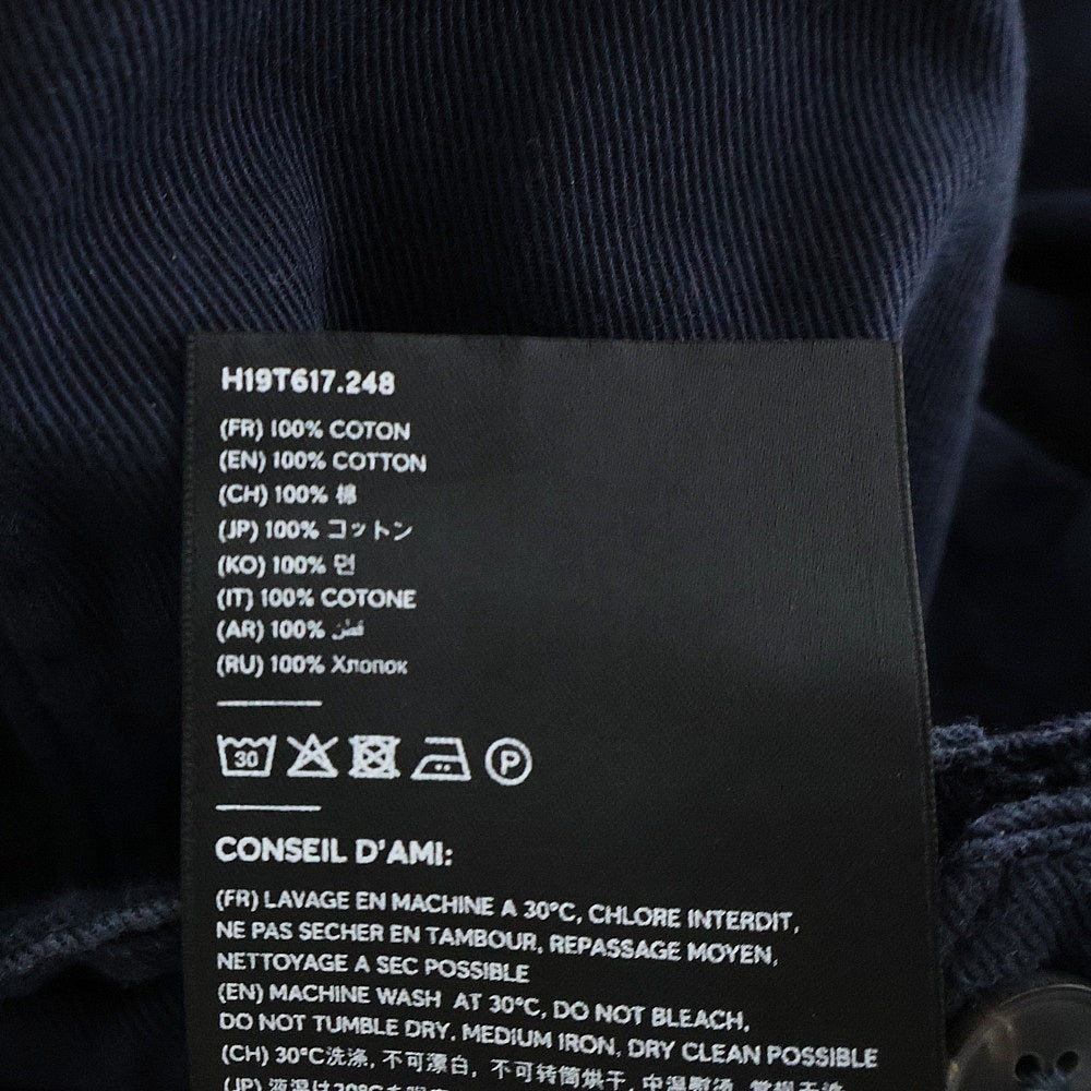 AMI Alexandre Mattiussi(アミアレクサンドルマテュッシ) OVERSIZE CARROT FIT TROUSERS ハートロゴ刺繍 ワークパンツ ブラック H19T617.248