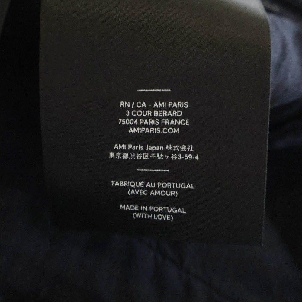 AMI Alexandre Mattiussi(アミアレクサンドルマテュッシ) OVERSIZE CARROT FIT TROUSERS ハートロゴ刺繍 ワークパンツ ブラック H19T617.248