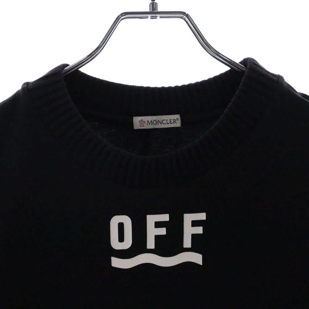 MONCLER(モンクレール) 17SS ×OFF WHITE MAGLIA GIROCOLLO T-SHIRT オフホワイト 半袖Tシャツ ブラック C109H8001350 83152
