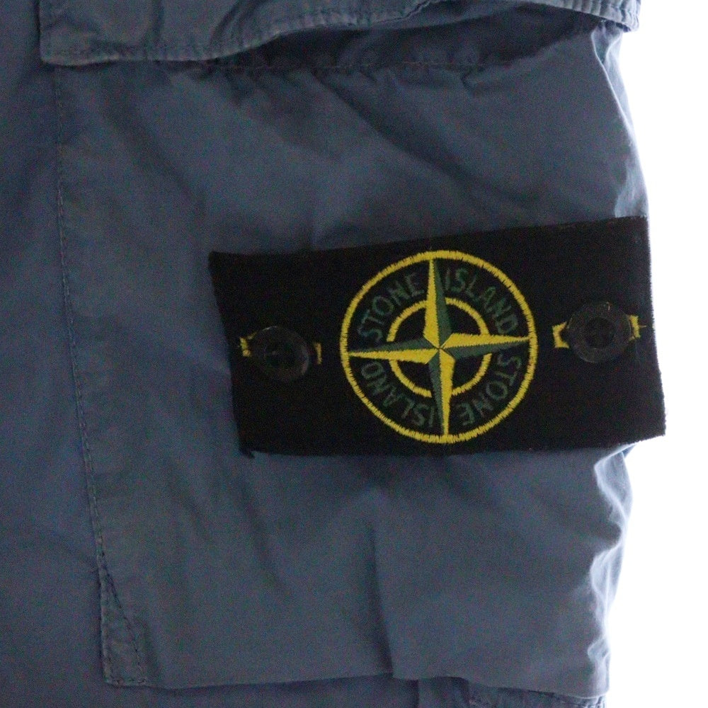 STONE ISLAND(ストーンアイランド) RE-T Garmentdyed Stretch Pants ロゴワッペンカーゴパンツ ブルー 761531303