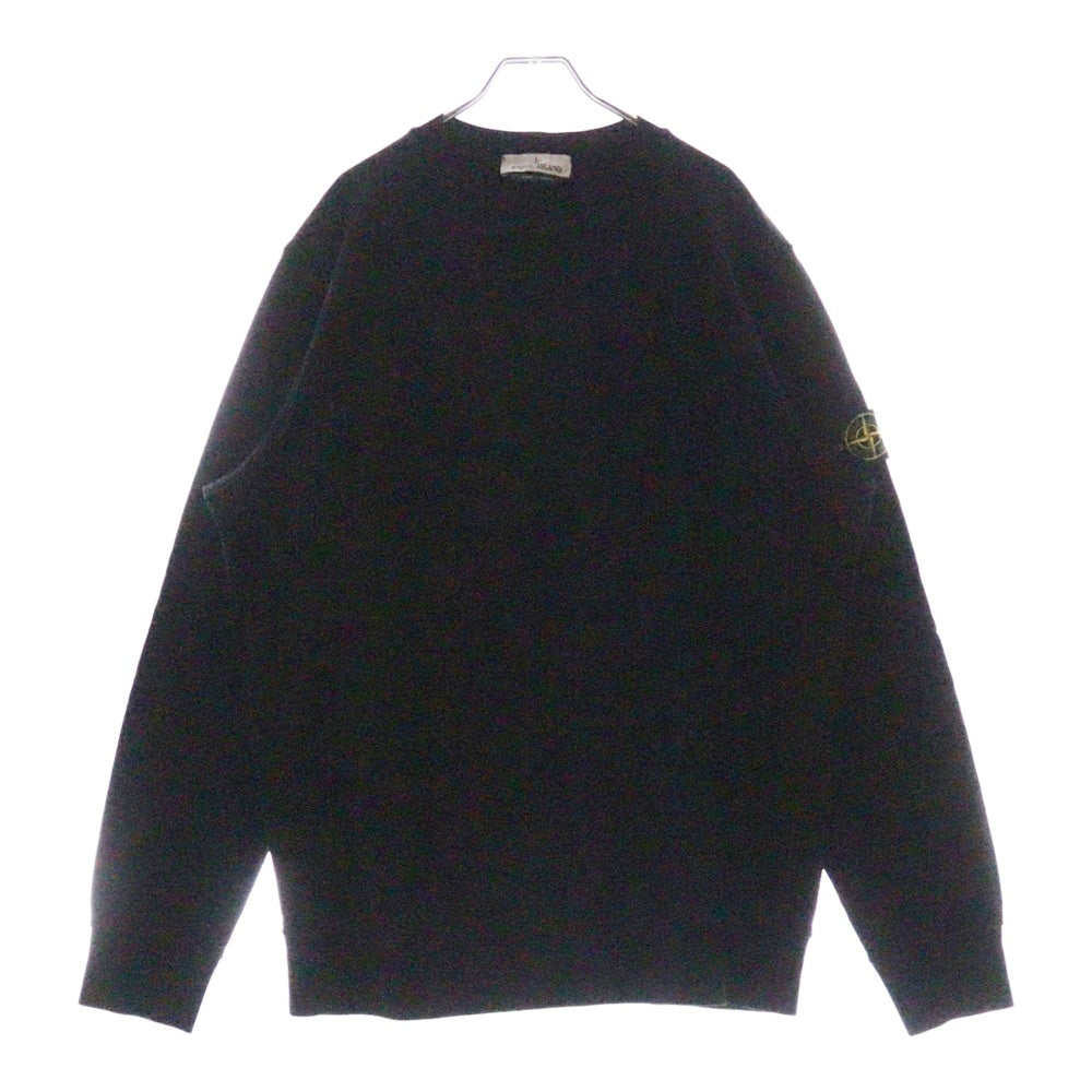 STONE ISLAND(ストーンアイランド) Garmentdyed Sweatshirt ロゴワッペン クルーネックスウェットトレーナー ブラック 761563051