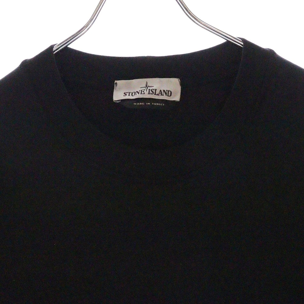 STONE ISLAND(ストーンアイランド) Garmentdyed Sweatshirt ロゴワッペン クルーネックスウェットトレーナー ブラック 761563051