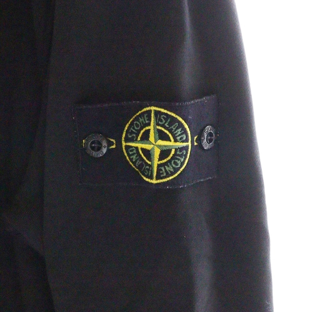 STONE ISLAND(ストーンアイランド) Garmentdyed Sweatshirt ロゴワッペン クルーネックスウェットトレーナー ブラック 761563051