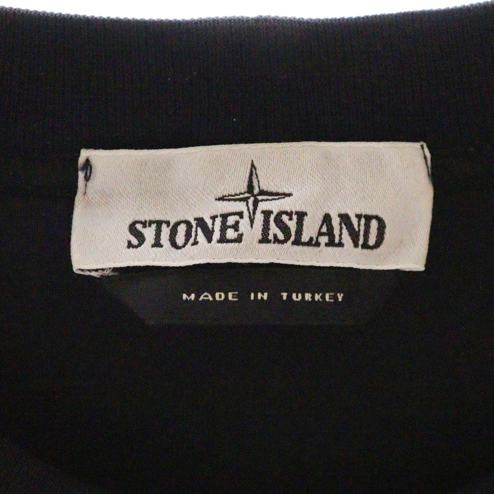 STONE ISLAND(ストーンアイランド) Garmentdyed Sweatshirt ロゴワッペン クルーネックスウェットトレーナー ブラック 761563051