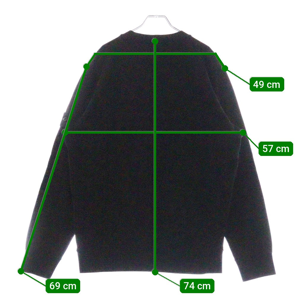STONE ISLAND(ストーンアイランド) Garmentdyed Sweatshirt ロゴワッペン クルーネックスウェットトレーナー ブラック 761563051