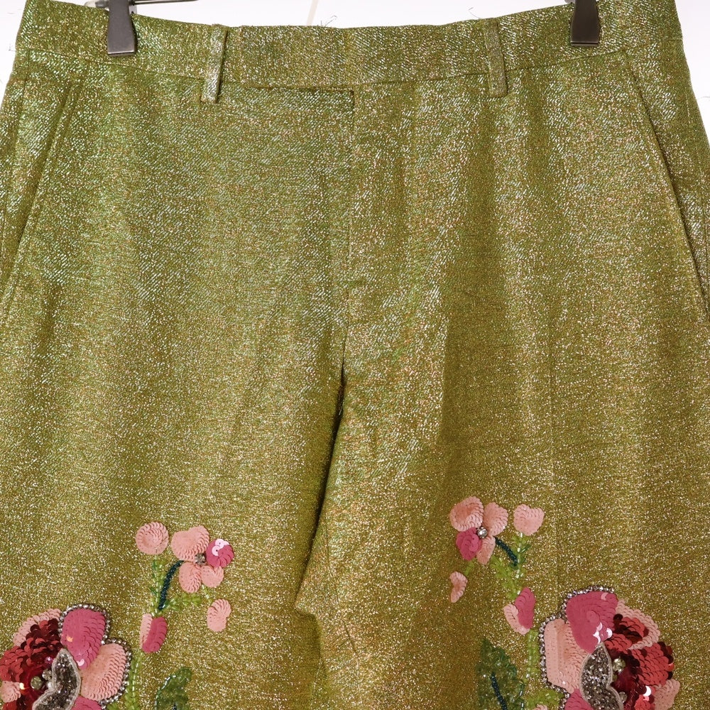 GUCCI(グッチ) Spangle Flare Pants スパンコール装飾 フレアパンツ イエロー 484085 Z403H