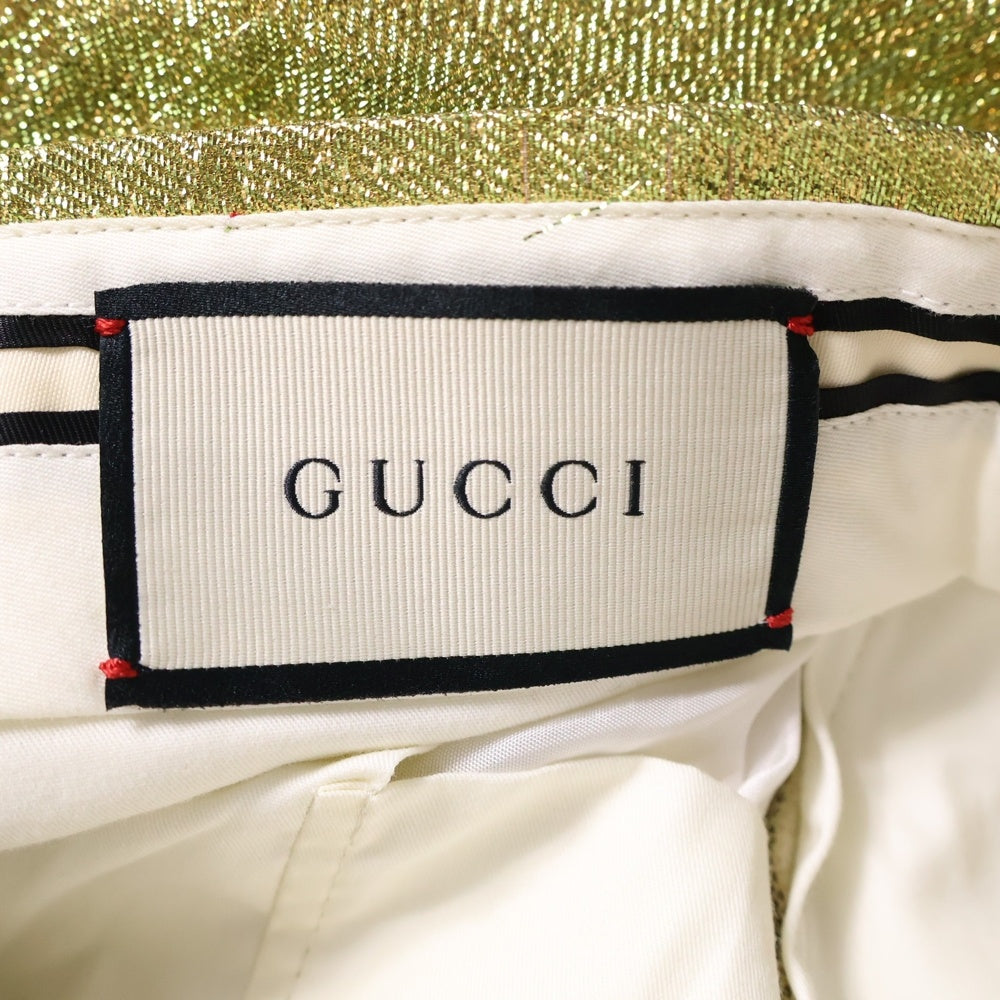 GUCCI(グッチ) Spangle Flare Pants スパンコール装飾 フレアパンツ イエロー 484085 Z403H