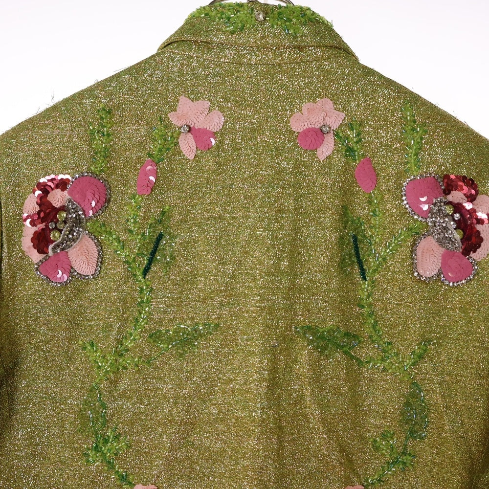 GUCCI(グッチ) Spangle Tailored Jacket スパンコール装飾 2B テーラードジャケット イエロー 492733 Z403H