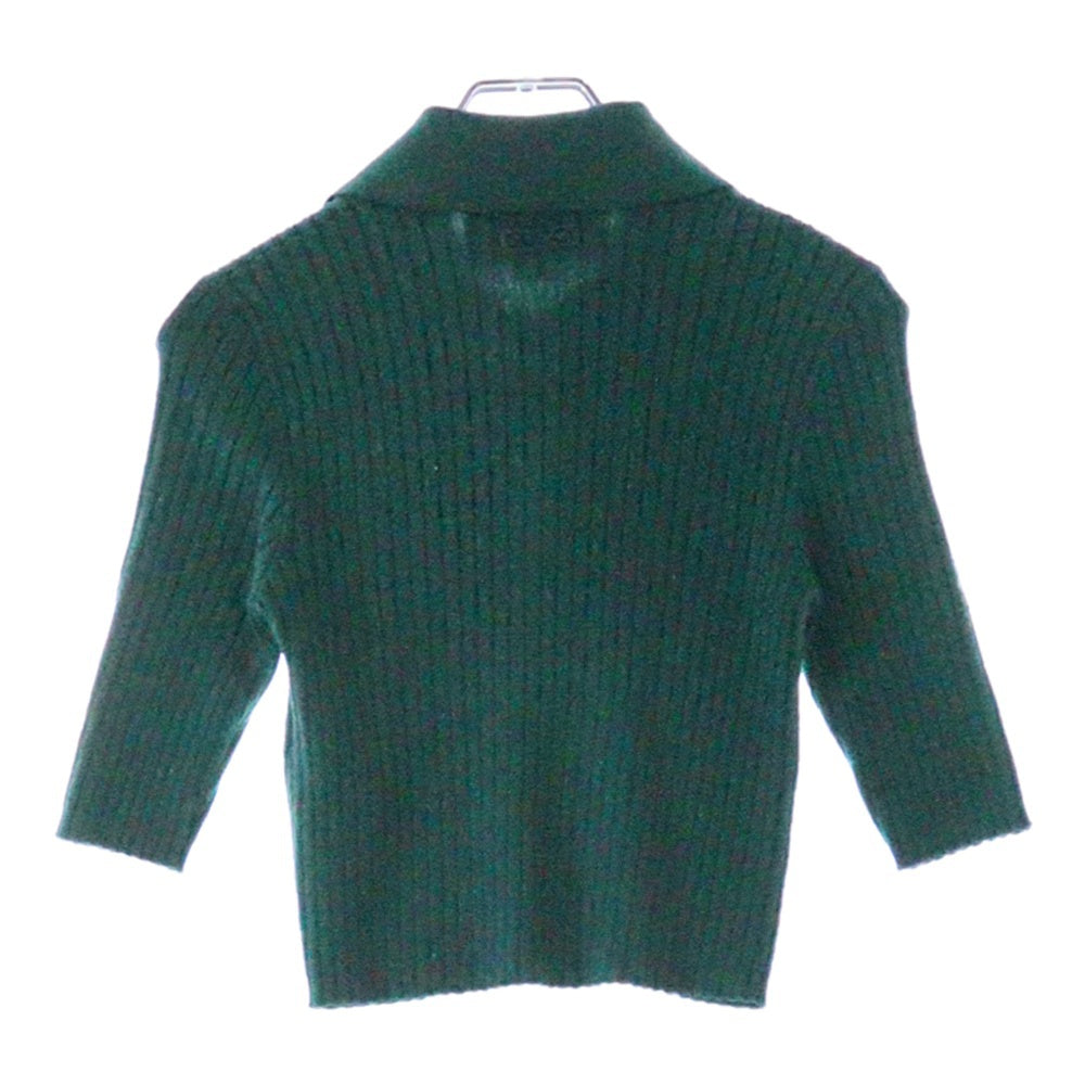 GUCCI(グッチ) RIBBED TOP リブニット 半袖ニットシャツ グリーン 775479 XKDWD