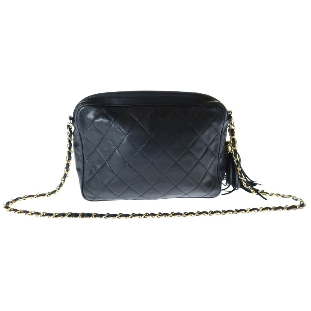 CHANEL(シャネル) Vintage Fringe Matelasse Shoulder Bag マトラッセ フリンジ ラムレザーチェーンショルダーバッグ ブラック レディース