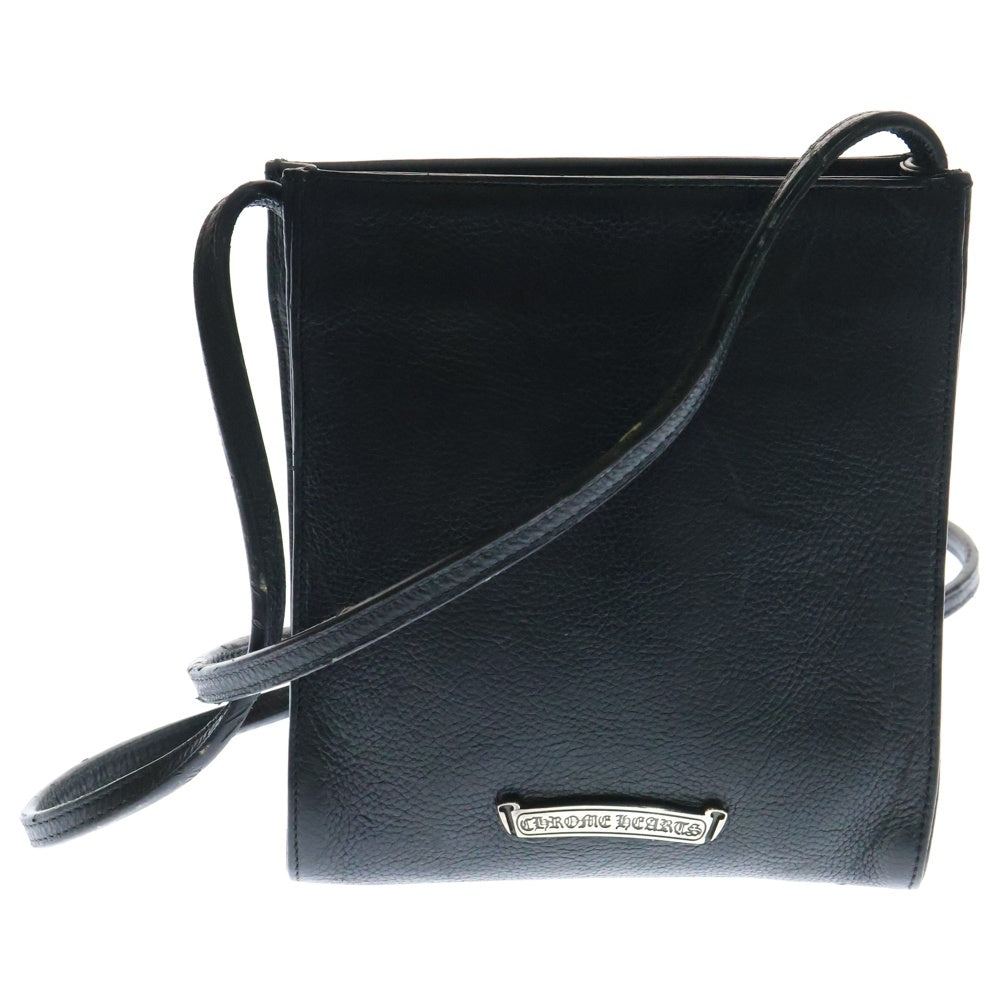 CHROME HEARTS(クロムハーツ) SQ PKT CH CROSS スクエアポケットCHクロス スモールCHクロス付きレザーショルダーバッグ