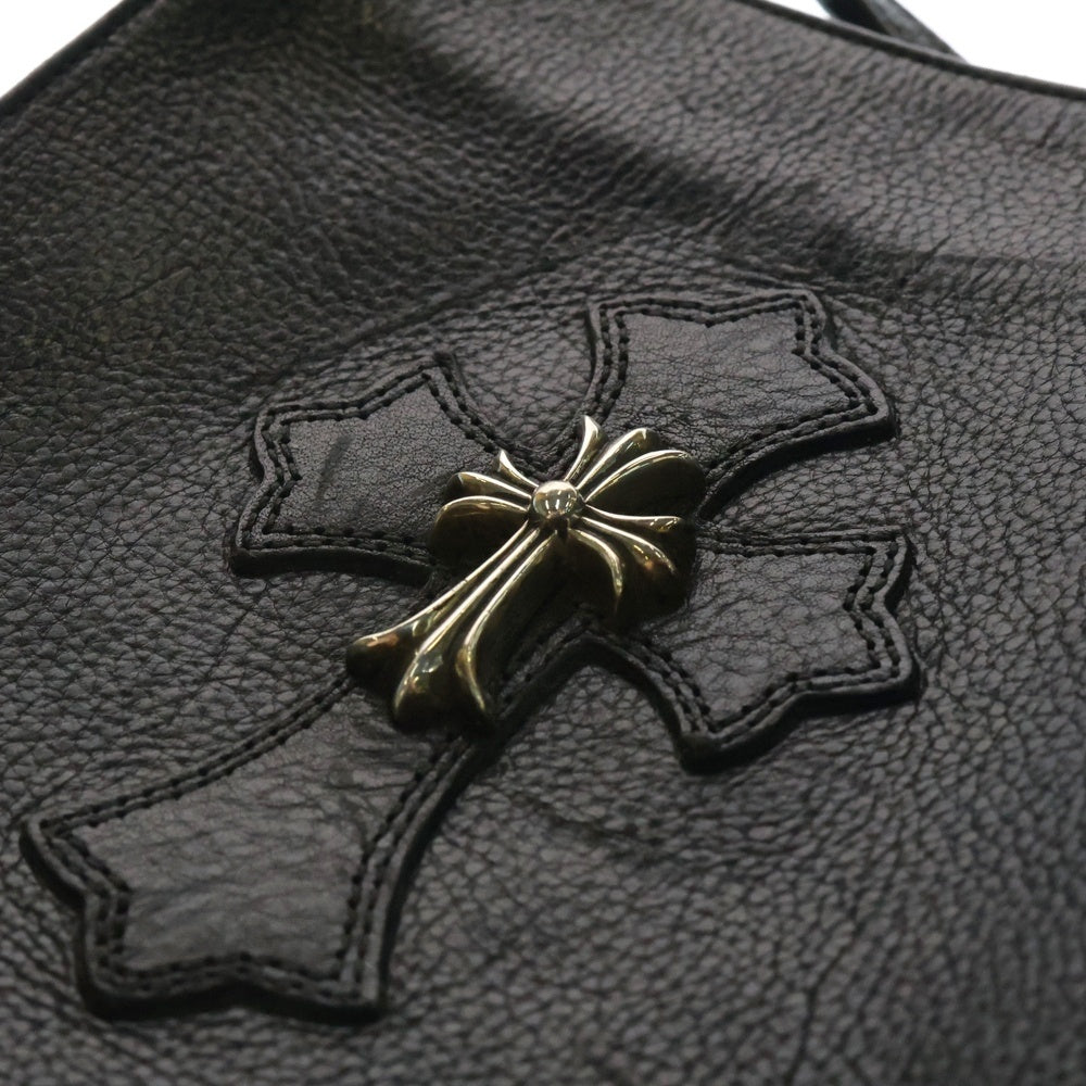 CHROME HEARTS(クロムハーツ) SQ PKT CH CROSS スクエアポケットCHクロス スモールCHクロス付きレザーショルダーバッグ