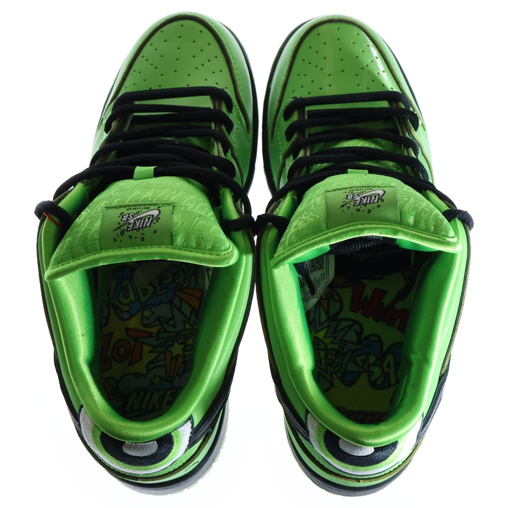 NIKE SB(ナイキエスビー) ×THE POWERPUFF GIRLS BUTTERCUP DUNK LOW ダンクロー パワーパフガールズ ローカットスニーカー シューズ グリーン/ブラック US10/28.0cm FZ8319-300