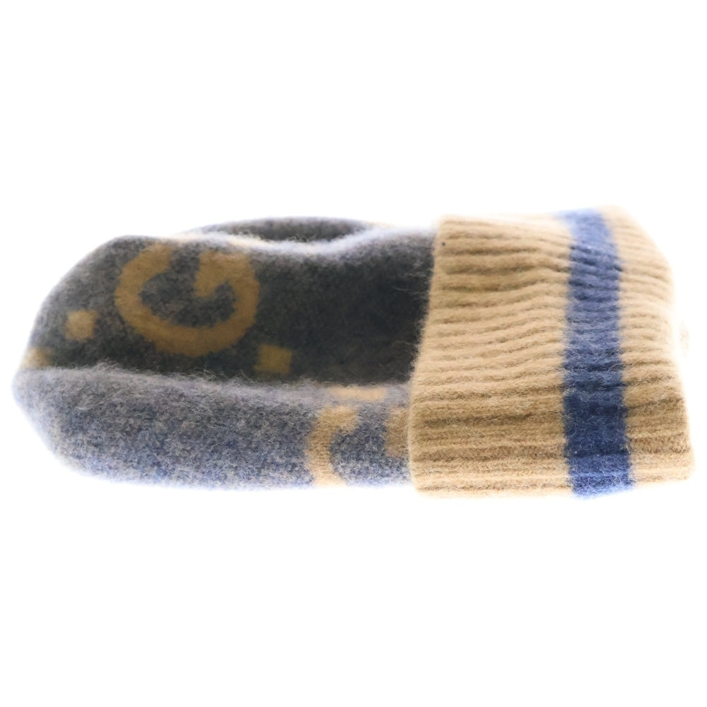 GUCCI(グッチ) GG Knit Cashmere Hat 総柄カシミヤニットキャップ ビーニー ニット帽 帽子 ブラウン 676827 4GABX