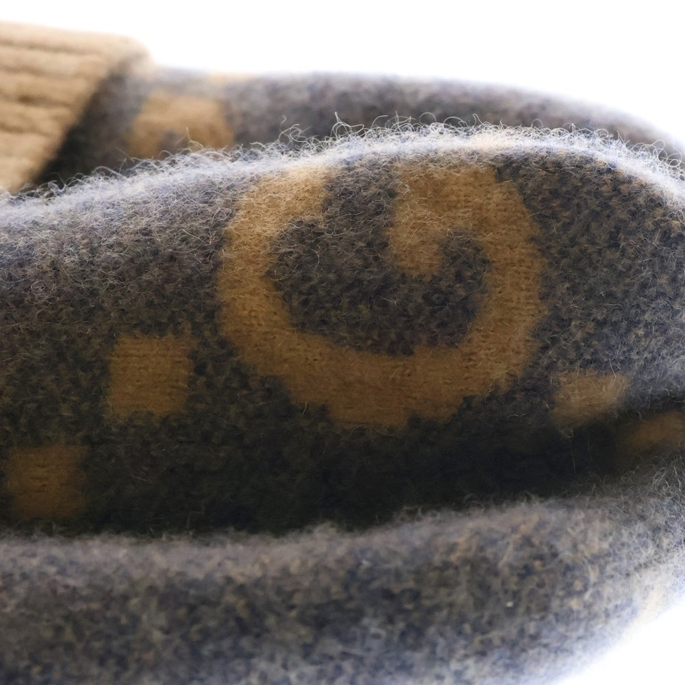 GUCCI(グッチ) GG Knit Cashmere Hat 総柄カシミヤニットキャップ ビーニー ニット帽 帽子 ブラウン 676827 4GABX