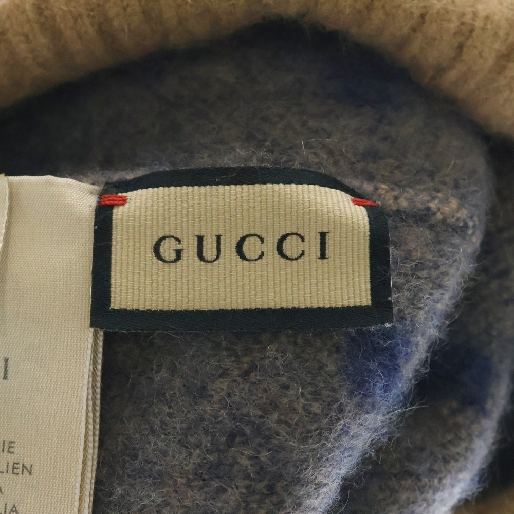 GUCCI(グッチ) GG Knit Cashmere Hat 総柄カシミヤニットキャップ ビーニー ニット帽 帽子 ブラウン 676827 4GABX